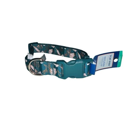 Top Paw Rose Gold Metallic Pink Flower Dog Nylon Dog Collar Small 8-12‎ in - Picture 4 of 5